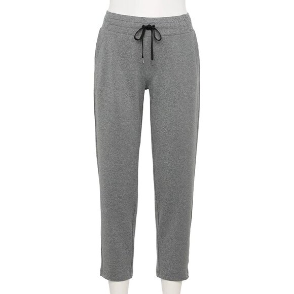 Women's Tek Gear Weekend French Terry Ankle Pants Gray Charcoal Size Large - Picture 1 of 9